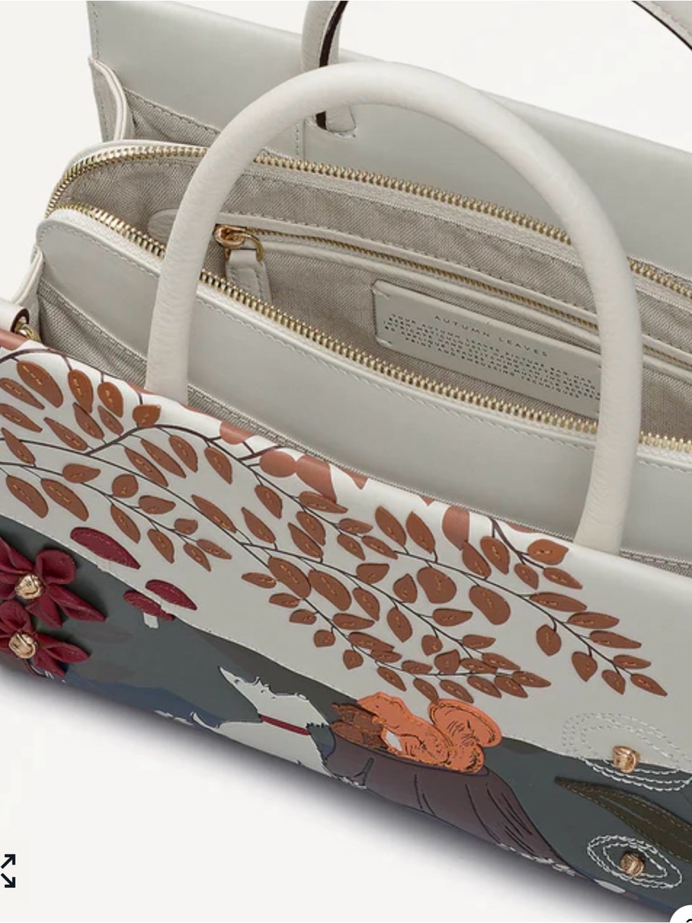 Radley London Autumn Leaves Leather Whimsical Autumn Scene Leather bag. - Picture 9 of 11